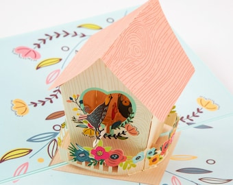 Heartfelt Nest - Pop Up Greeting Card with Envelope - Unique 3D Greeting Card