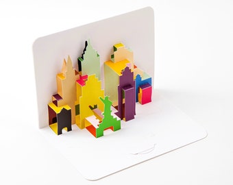 New York Skyline - Pop Up Greeting Card with Envelope - Cute 3D Greeting Card