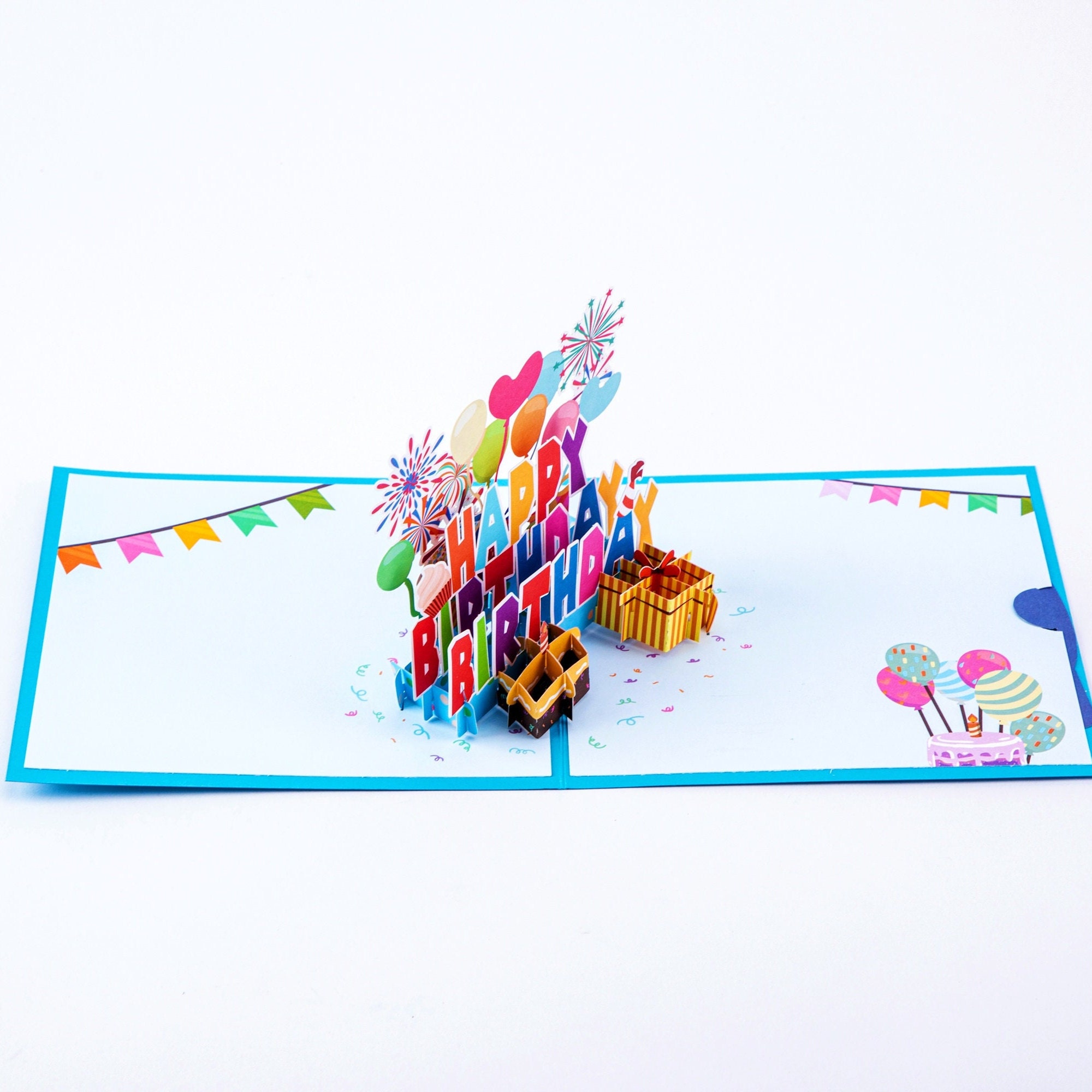 Bold Happy Birthday Pop up Birthday Card With Envelope Unique 3D ...