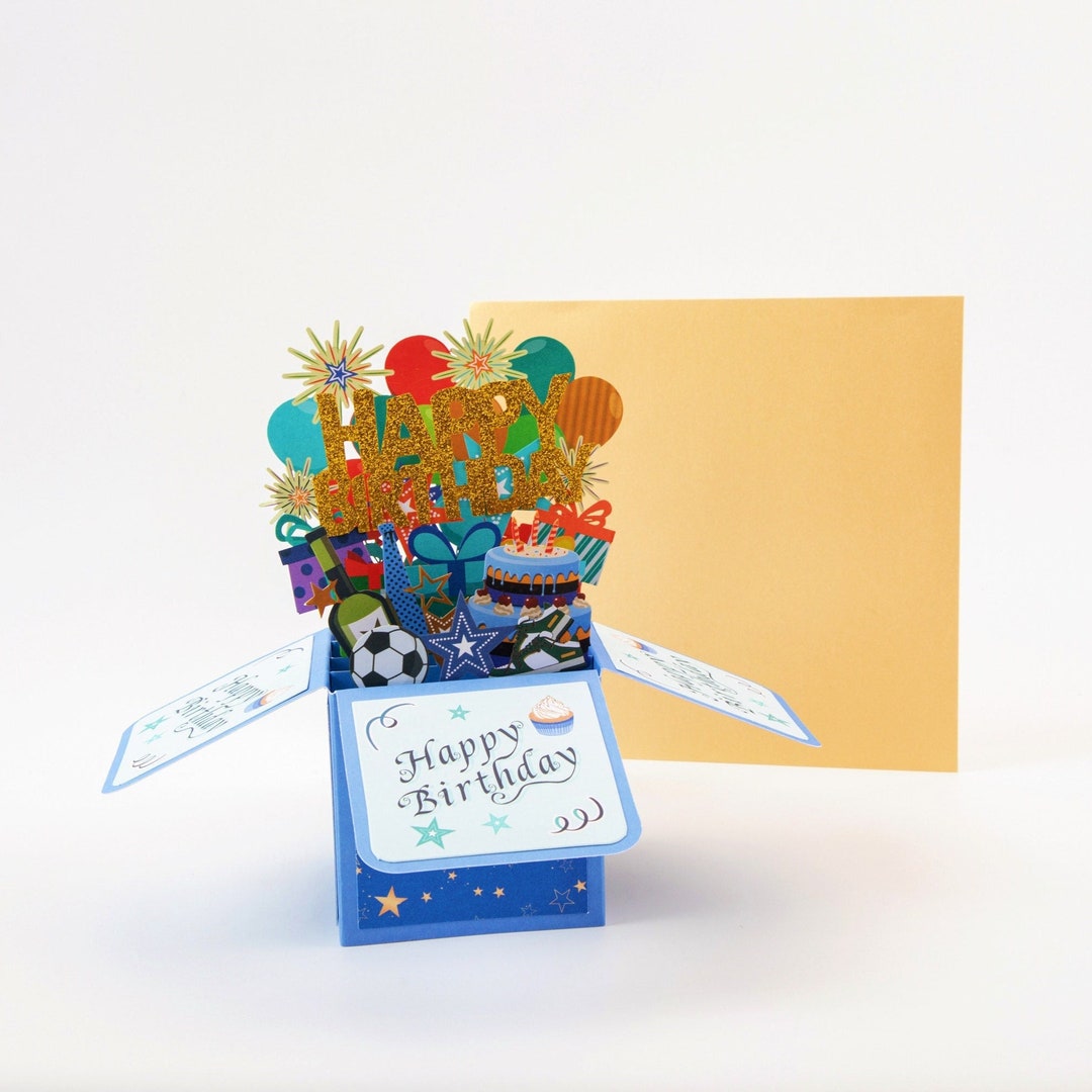 Happy Birthday Surprise Box - Pop up Birthday Card With Envelope ...