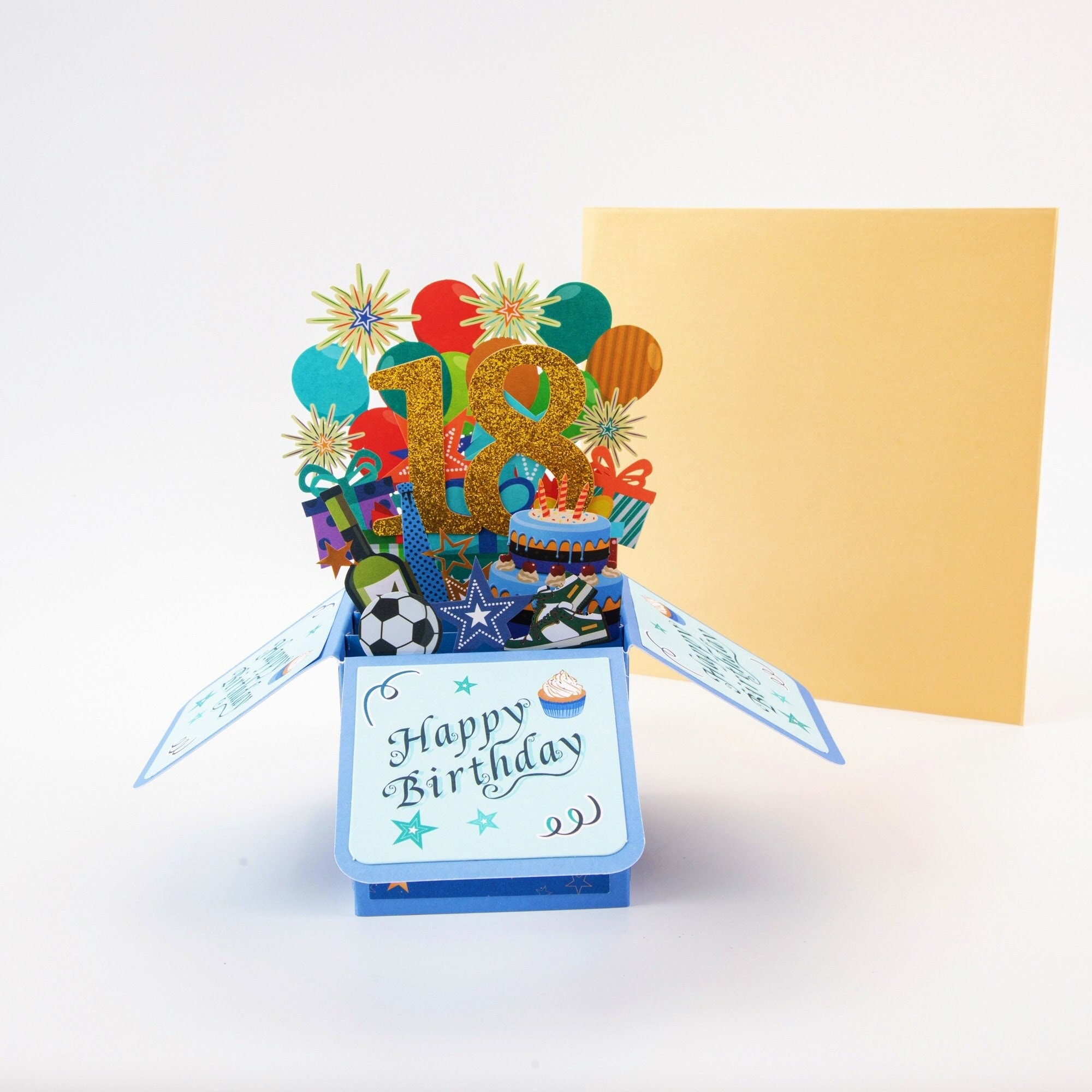 Happy 18th Birthday Surprise Box - Pop up Birthday Card With