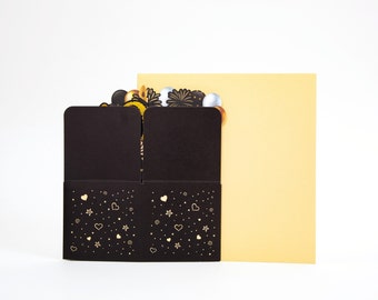 Husband Birthday Card Box Set CNLITIHEKA Black Gold Birthday Card, Pop Up With Envelope, 3D Happy Birthday Greeting Cards For Men Women Wife Husband Grandma Grandpa Birthday Cards Birthday Gift Card
