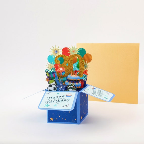 Happy 30th Birthday Surprise Box - Pop up Birthday Card With