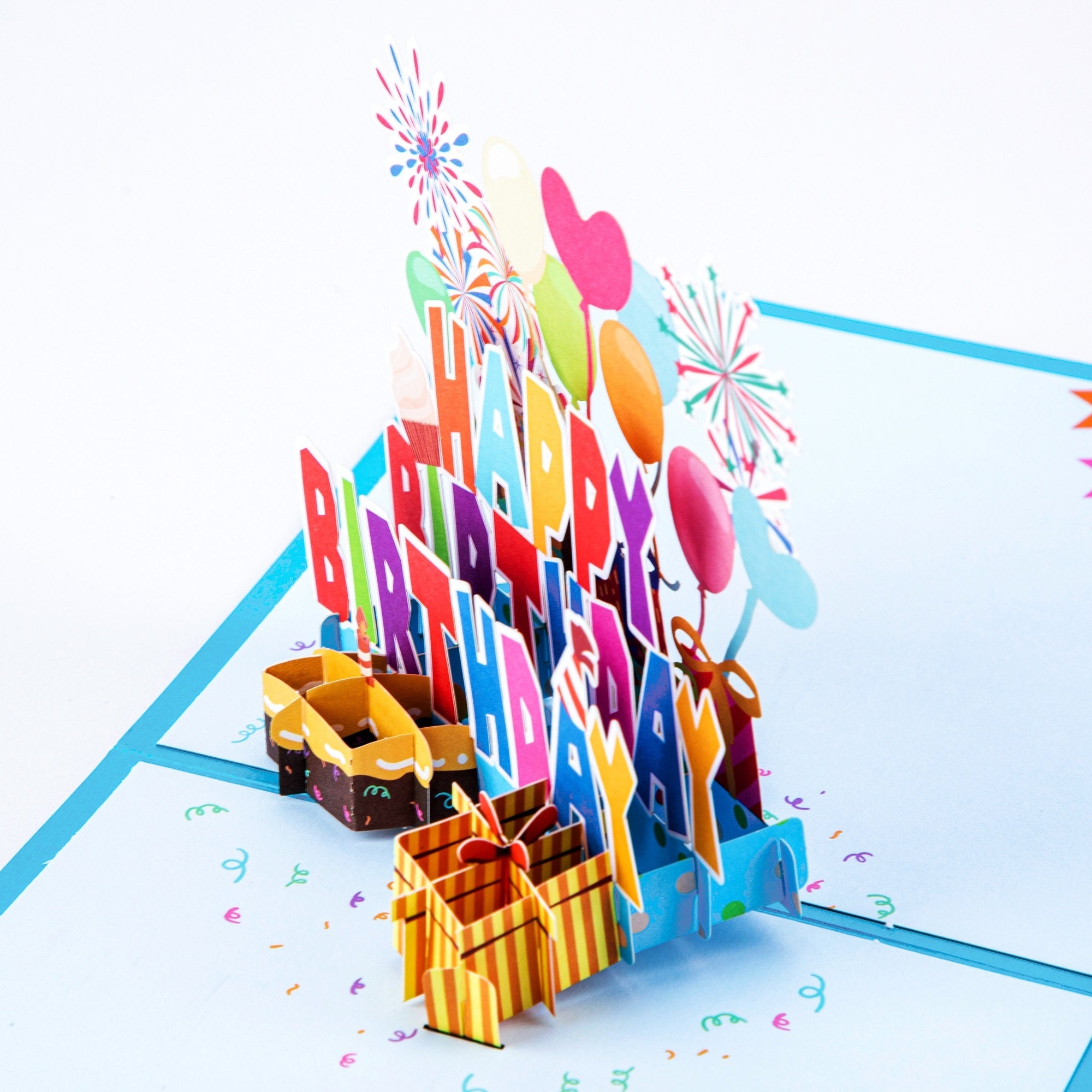 Bold Happy Birthday Pop up Birthday Card With Envelope Unique 3D ...