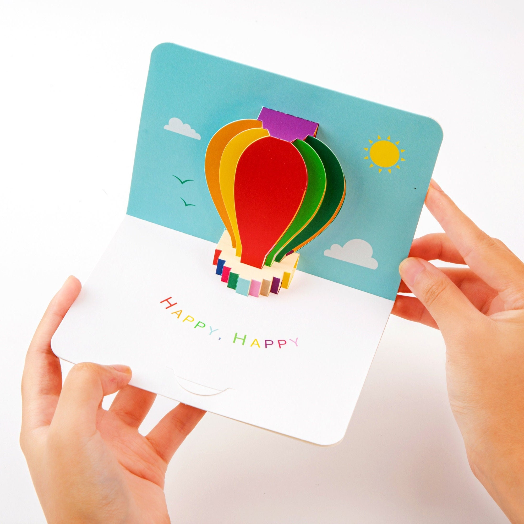 Flying Hot Air Balloon - Pop up Birthday Card With Envelope - Cute 3D ...