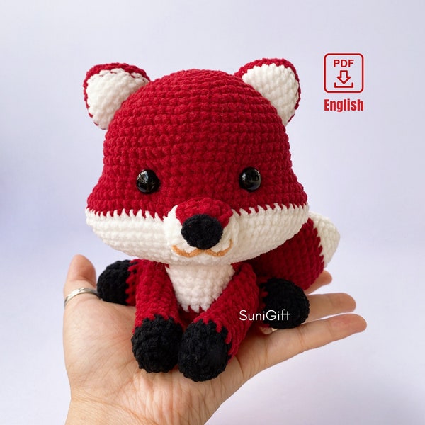 Easy Crochet Fox Pattern, Cute Fox Amigurumi Patterns, English Pdf Download File, Us Term By Sunigift, Gift For Kids & Animal Lovers