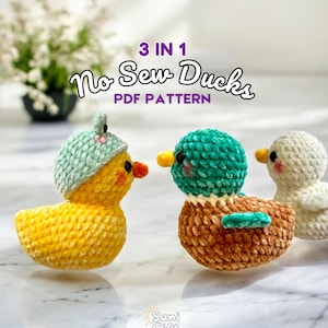 No Sew Rubber Ducky Crochet Pattern, No Sew Baby Duck Amigurumi Pattern, Darkling Plushie Crochet Pattern by SuniGift