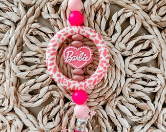 Pink Cow Print Car Charm