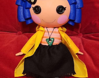 Muñeca personalizada Lalaloopsy de tamaño real, única en su clase, Coraline, ojos de botón, espeluznante y caprichosa, stop motion.