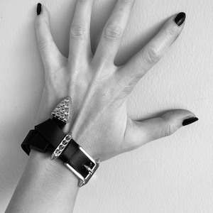 Mark Tornillo Cuff, Punk Cuff, Rock Cuff, Spike Cuff, Leather Wristband