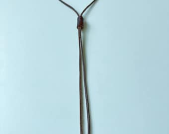 Echt Leder Bolo Tie, Minimalistische Western Halskette