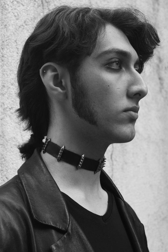 Unisex Choker, Punk Choker, Spiked Choker, Statement Necklace