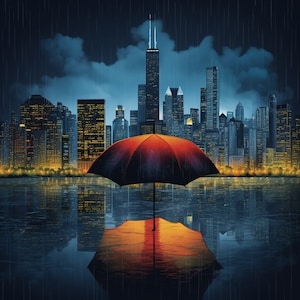 Chicago Wall Art Decor, Stampa artistica digitale, Generato dall'intelligenza artificiale, Arte della parete, Quadrato, Arte AI, Download digitale, Arredamento per la casa, Stampabile, Arte AI,