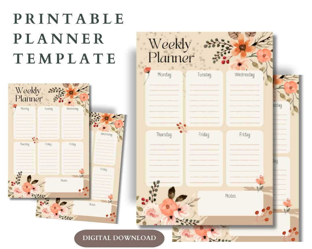 Weekly Digital Planner | Printable Planner | to Do List | Goal Tracker ...
