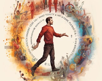 Stages stampabili uomo Wall Art Decor, Stampa artistica digitale, AI generato, Wall Art, AI Art, Download digitale, Home Decor, Stampabile, AI Art,