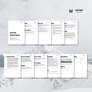 Website Design and Maintenance Agreement/Contract Template. (MS Word, Canva, PDF, Google Doc)