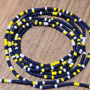 Navy Blue Tie-On Waist Beads: African Belly Jewelry