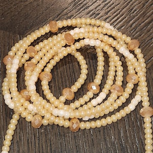 Champagne Glass Seed Bead Waist Beads: African Belly Jewelry