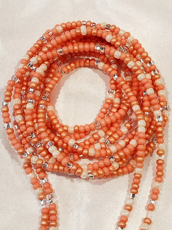 Coral Mix Waist Beads Tie on Waist Beads African Waist Beads High Quality Waist Beads belly Jewelry Weight Loss Tracking Boho Etsy