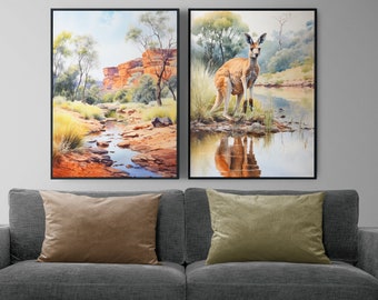 Print Bundle Australian Outback Watercolour Painting Australia Outback Painting Wall Decor Gift Digital Print Package Digital Download Print