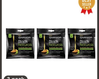 3 pack Garnier Natural Black Brown Hair Colour Ammonia Free Permanent Hair Dye - Herbsnspiceit