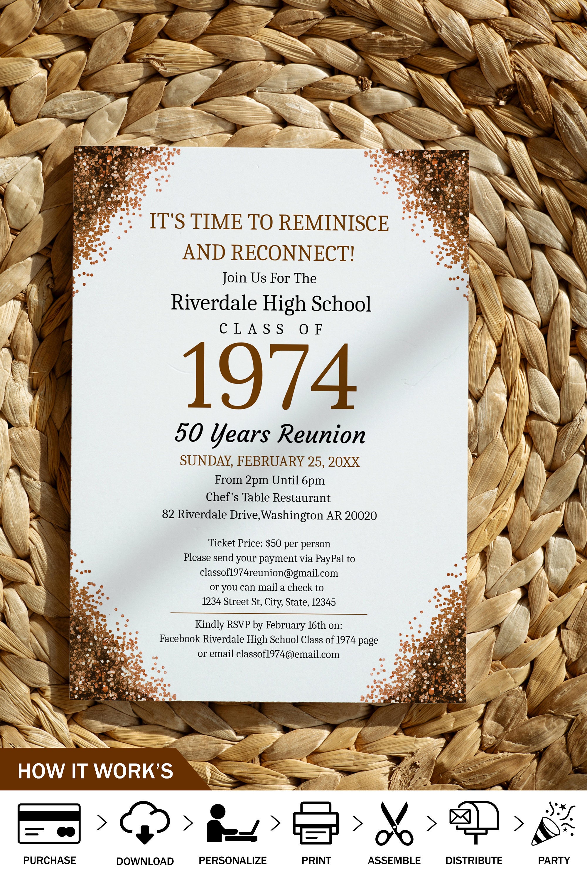 Editable Class Reunion Invitation Template Digital High School Reunion Editable Class Reunion Invitation Template Digital High School Reunion