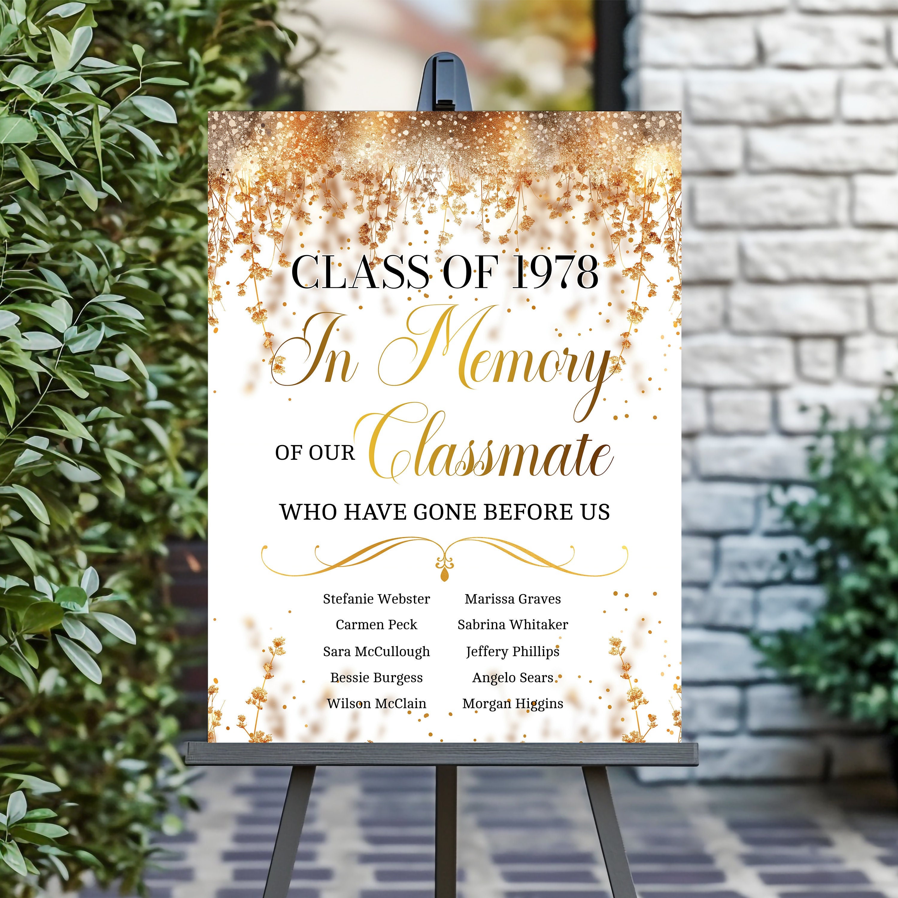 In Memory Sign for Class Reunion, Classmate Memorial for Class Reunion ...