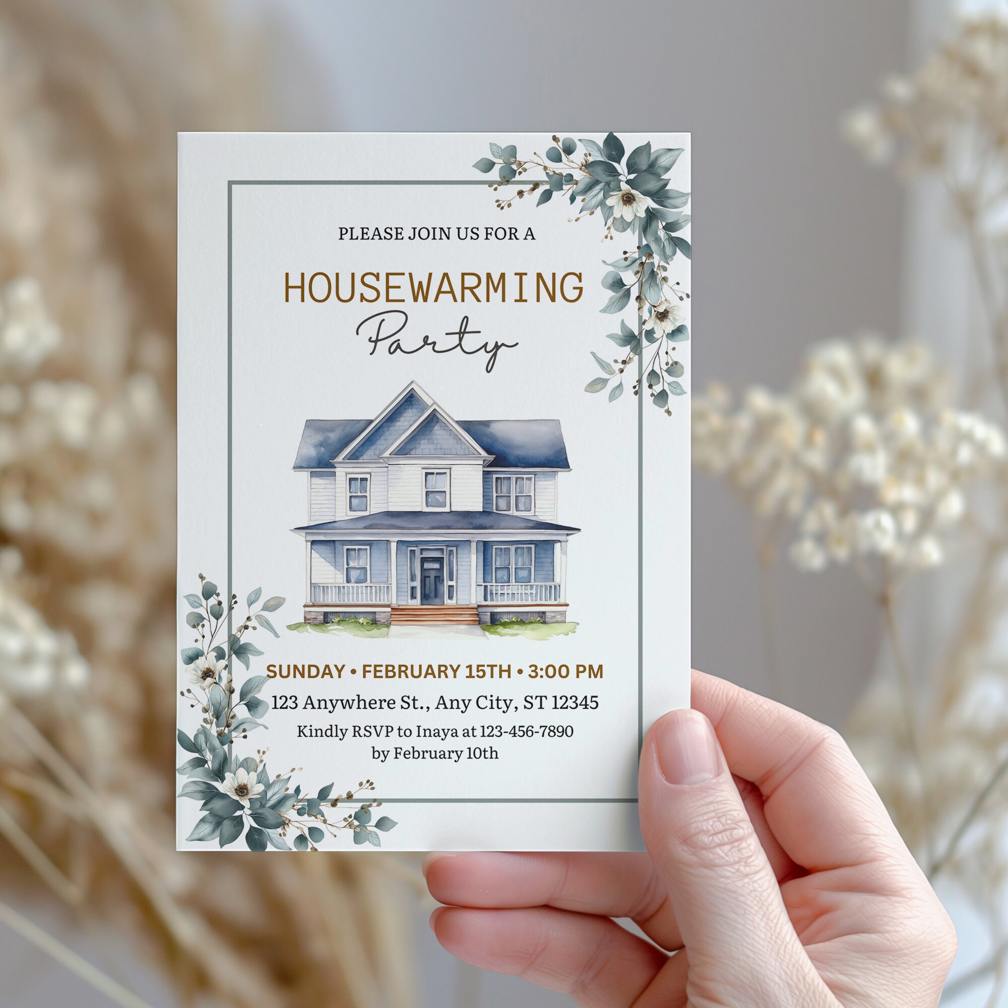 Editable House Warming Invitation Template, New House Party Invitation ...