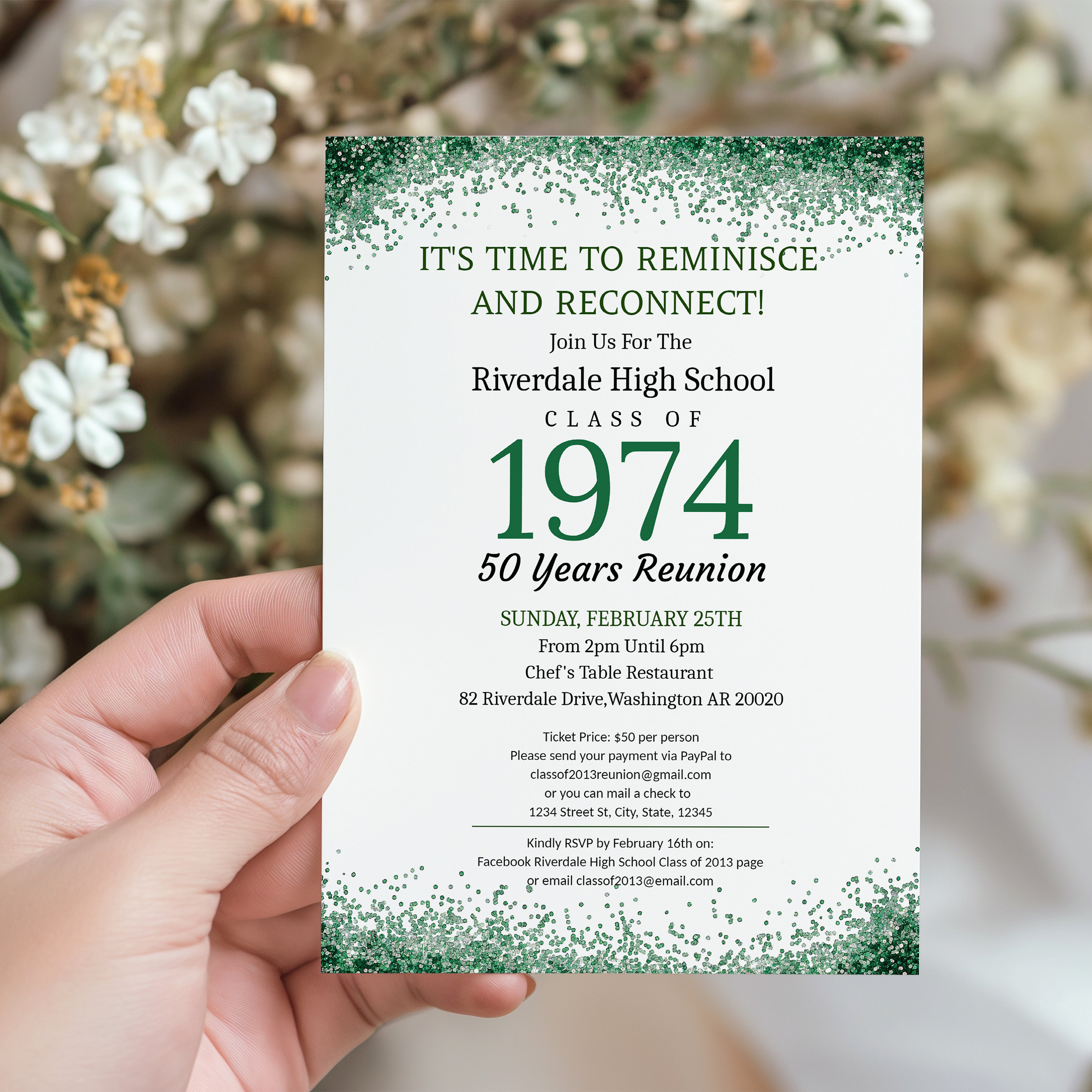Editable Reunion Invitation Template High School Reunion Invitation