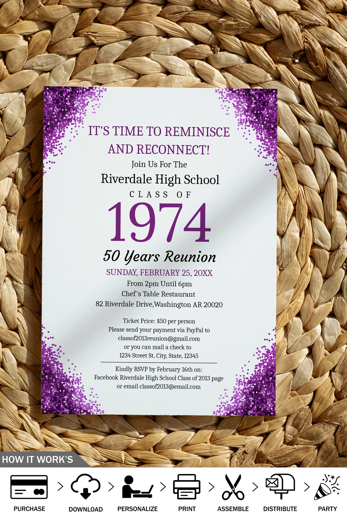 Editable Class Reunion Invitation Template Digital High School Reunion Editable Class Reunion Invitation Template Digital High School Reunion