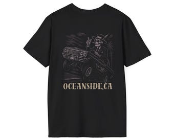 Skeleton Lowrider T-Shirt, Black and White Graphic Tee
