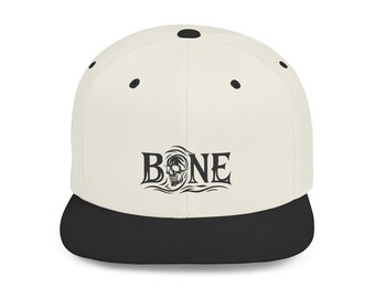 Real to The Bone Flat Bill Snapback Hat, Embroidered Cap