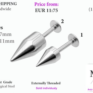 Extreme Long Spikes, good for labret cheek, piercing, medusa, monroe, snake bites, ear, long, talon Claw, Punk, Goth,Unique,Body jewelry 16g