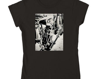 Classic - Super Cool Vintage Motorcycle Engin- Womens Crewneck T-shirt