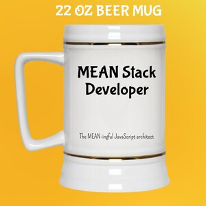 Personlig Mean Stack Developer-mugg: Datavetenskapspresent 22 Oz Beer Mug