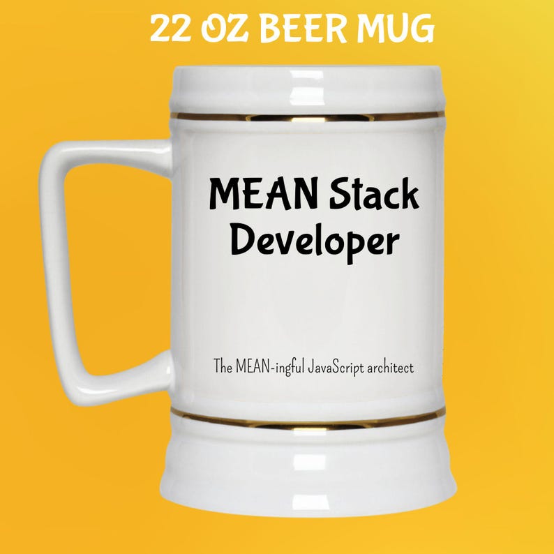 Personlig Mean Stack Developer-mugg: Datavetenskapspresent 22 Oz Beer Mug