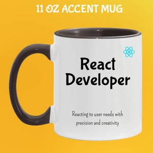 ReactJS Kaffeebecher: Frontend Entwickler Geschenk 11 Oz Black handle