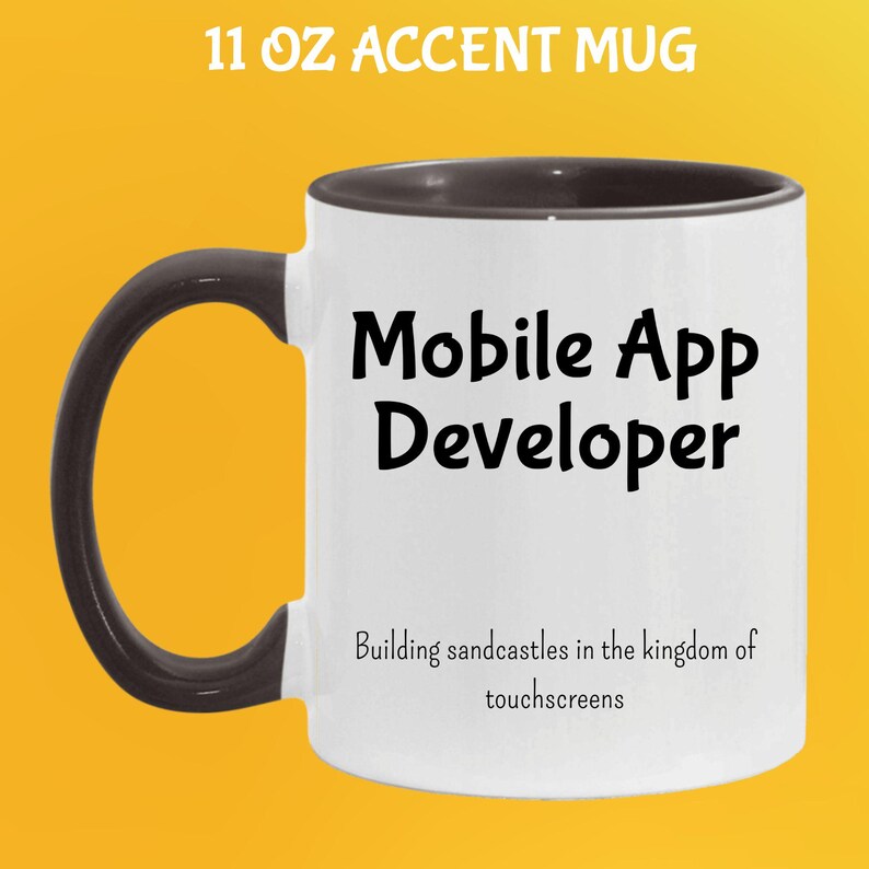Tazza per sviluppatori Android: regalo per programmatori, umorismo informatico 11 Oz Black Handle