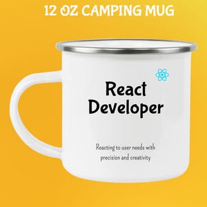 ReactJS Kaffeebecher: Frontend Entwickler Geschenk 12 Oz Camping Mug