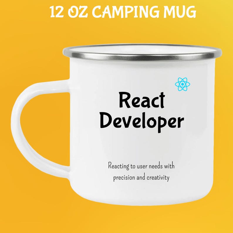 ReactJS Kaffeebecher: Frontend Entwickler Geschenk 12 Oz Camping Mug