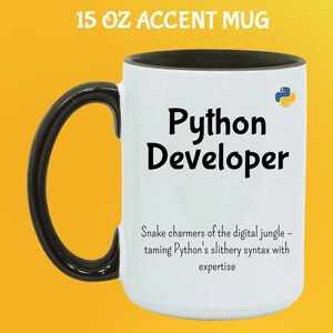 Python Coding Tasse: Tanke deinen Code mit Koffein - Ideales Geschenk für Python Programmierer & Programmierer 15 Oz Black handle