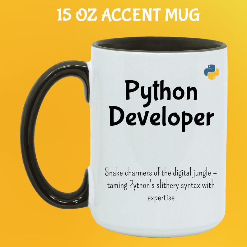Python Coding Tasse: Tanke deinen Code mit Koffein - Ideales Geschenk für Python Programmierer & Programmierer 15 Oz Black handle