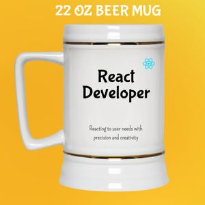 ReactJS Kaffeebecher: Frontend Entwickler Geschenk 22 Oz Beer Mug