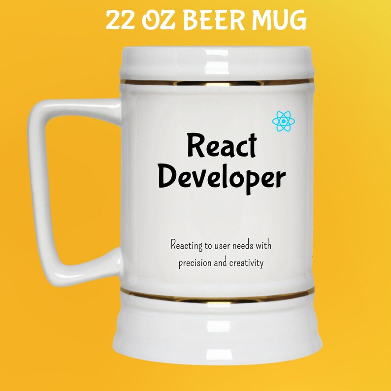 ReactJS Kaffeebecher: Frontend Entwickler Geschenk 22 Oz Beer Mug