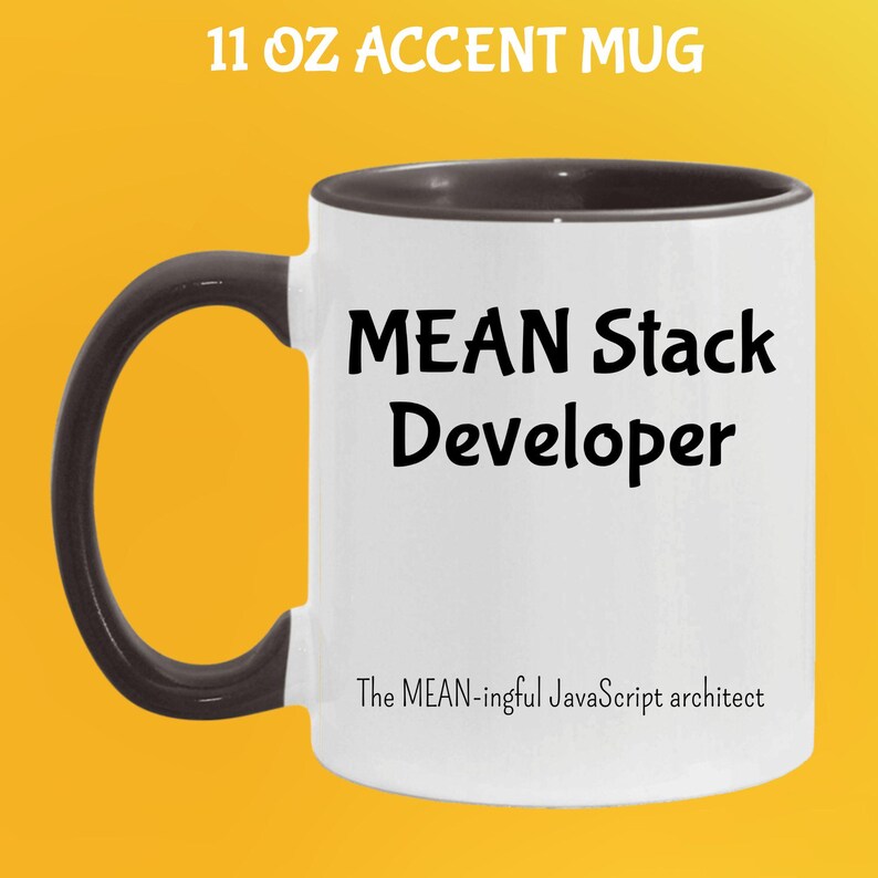 Personlig Mean Stack Developer-mugg: Datavetenskapspresent 11 Oz Black handle