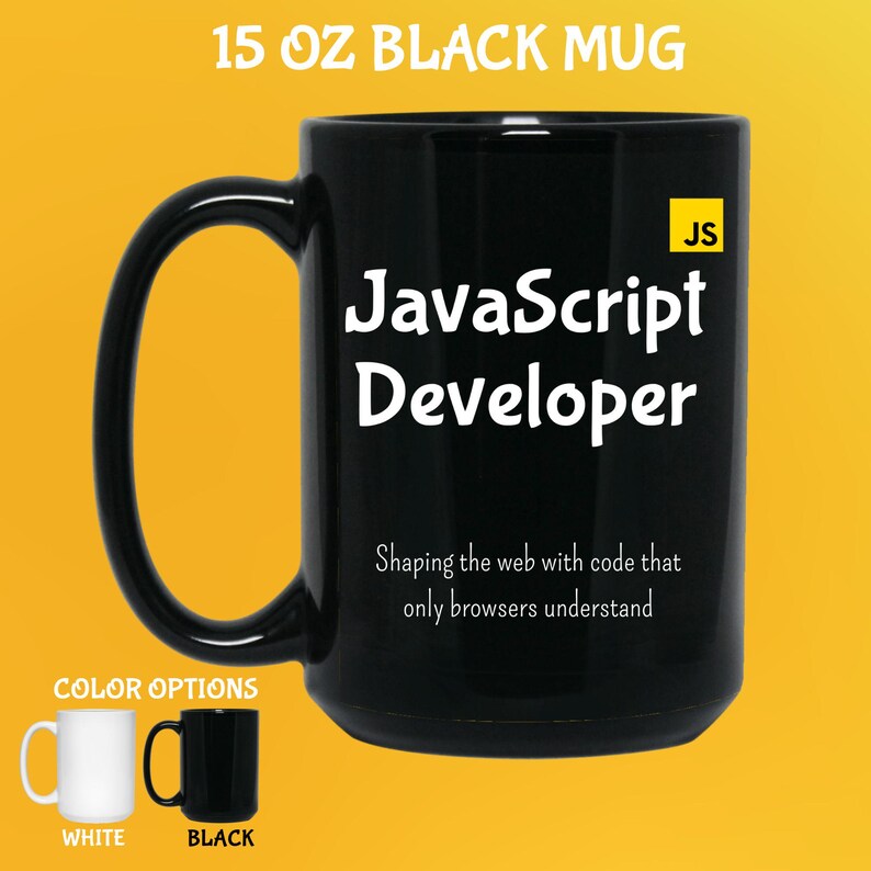 JavaScript-utvecklarmugg: Rolig programmerarepresent för kaffeälskare bild 2