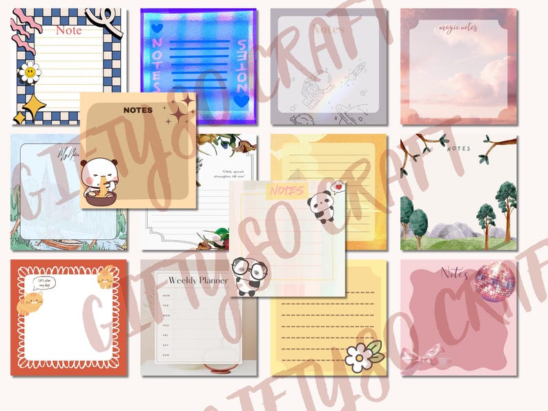 50 Printable Memo Pad Designs | Retro Notepad Papers, to Do List PNG ...