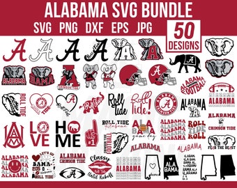 Alabama SVG Mega Bundle, Alabama PNG Bundle, Alabama Svg,  Alabama Crimson Tide SVG, Alabama Football Svg, Alabama State Svg, Roll Tide Svg