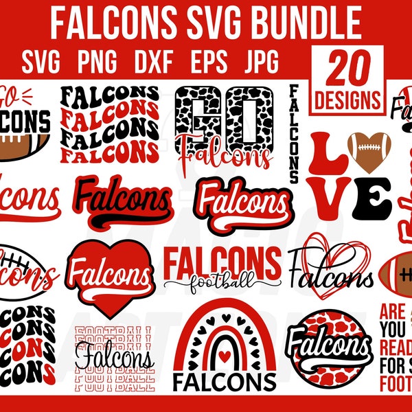 Falcons SVG Bundle, Falcons PNG Bundle, Falcons Shirt Svg, Sports Love, Instant Digital Download, Designs in Individual Svg Png Eps Dxf Jpg