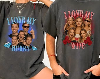 Custom Bootleg Photo Shirt, Personalized Wife Husband Photo Bootleg tee,Custom Couple Anniversary Tee,Funny Matching Face Tee Gift,Wife Face